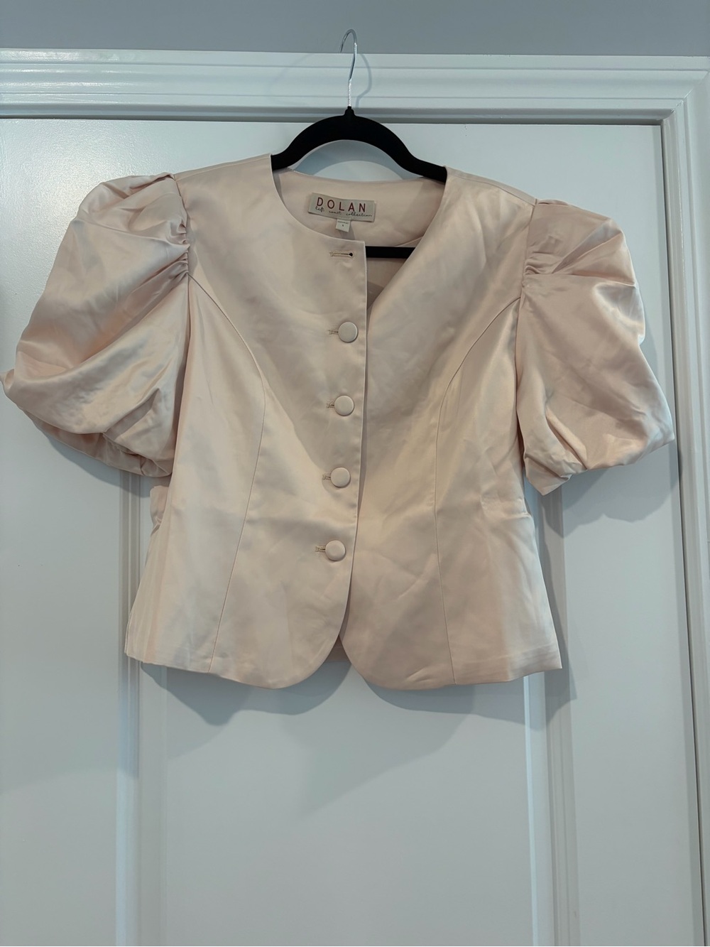 dolan Blush Pink Puff Sleeve Button-Front Top - Picture 5 of 8